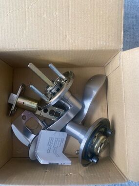 Defiant Naples Brushed Nickel Door Handle Set - Privacy Lever